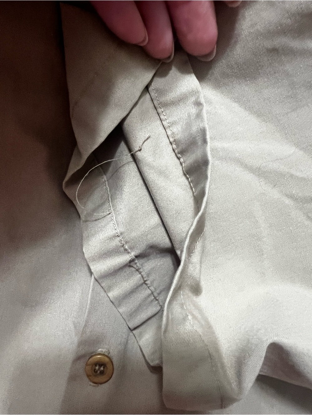 Vintage Christian Dior Work Shirt Button-Down Women's Large Tan, Blue White red - Picture 5 of 16